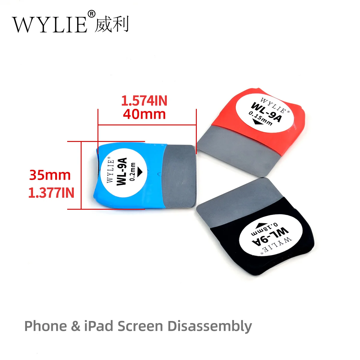 WYLIE WL-9A Phone Curved LCD Screen Spudger Opening Pry Card Tools Ultra Thin Flexible Mobile Phone Disassemble Steel Metal Set