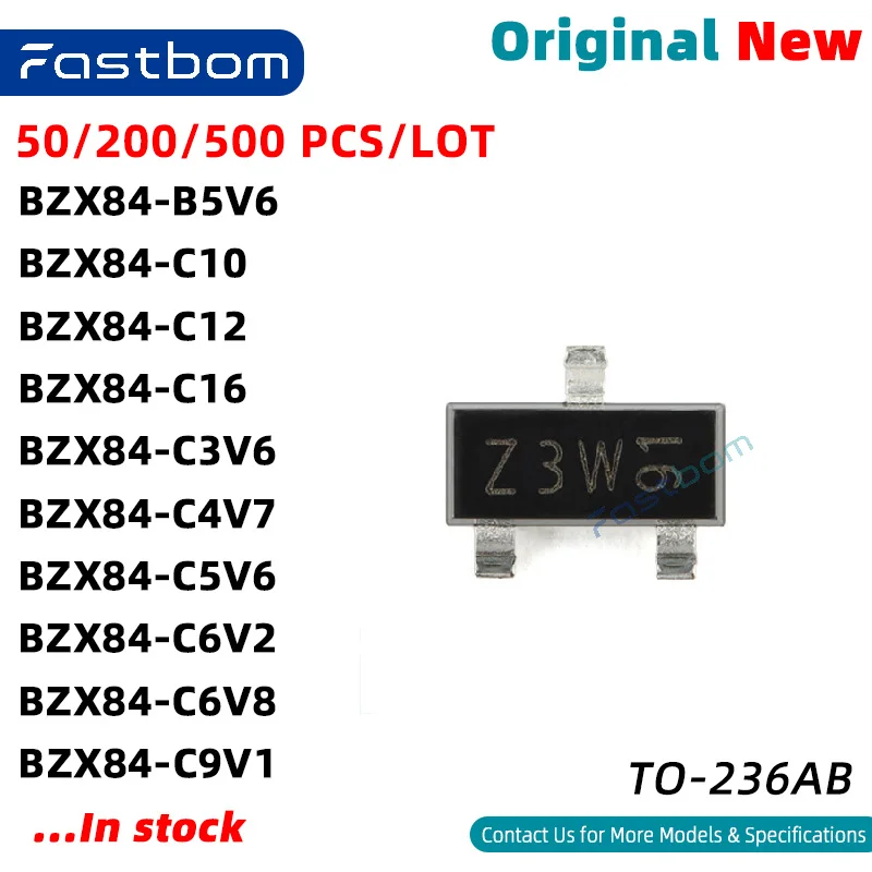 BZX84-C5V6 BZX84-C12 BZX84-C3V6 BZX84-C9V1 BZX84-C4V7 BZX84-C16 BZX84-C6V2 BZX84-C6V8 BZX84-C10 BZX84-B5V6 TO-236AB DRAM Nouveau