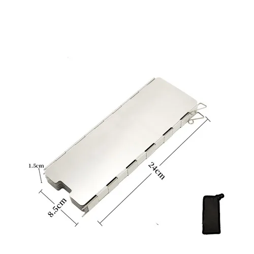Imagen 2 del producto Protector de viento portátil para acampada, 9/10 placas, estufa, Escudo de viento, plegable, para Picnic al aire libre, barbacoa, quemador de Gas, protector de pantalla a prueba de viento, suministros de utensilios de cocina
