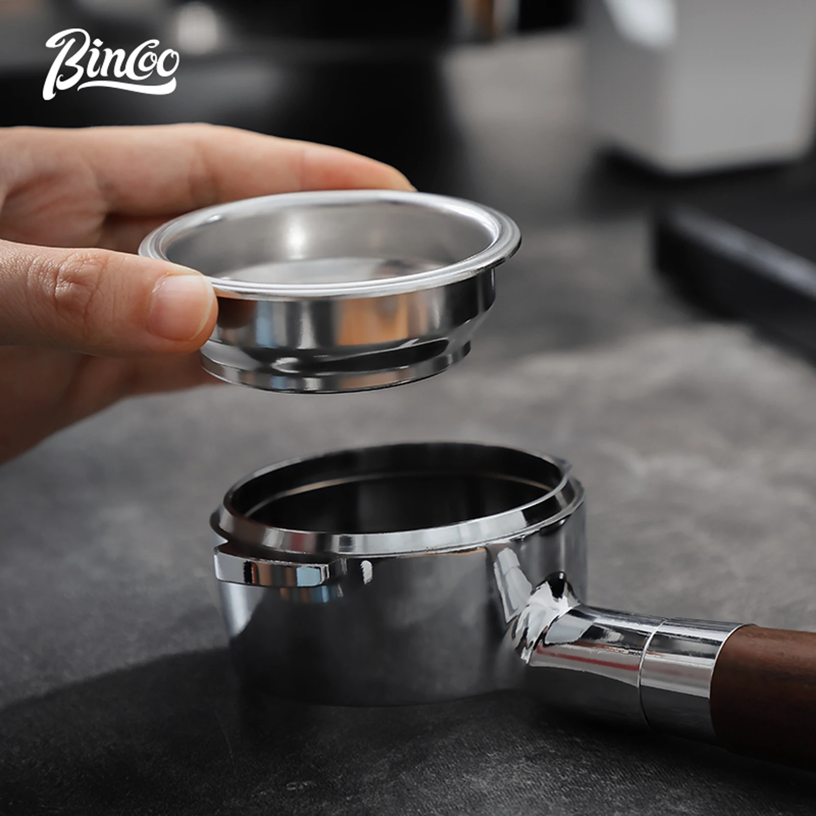 

Bincoo Pressurized Coffee Filter Basket Bowl for 51/58mm Espresso Maker Portafilter Filter Basket Double Layer Barista Accessory