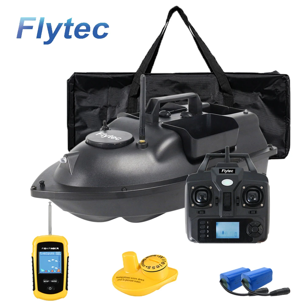 500M Wireless RC Bait Boat Hook Bait Post 3 Hoppers 2 Motors,LCD GPS Sonar Fish Finder With Bag 2 Batteries For Fishing