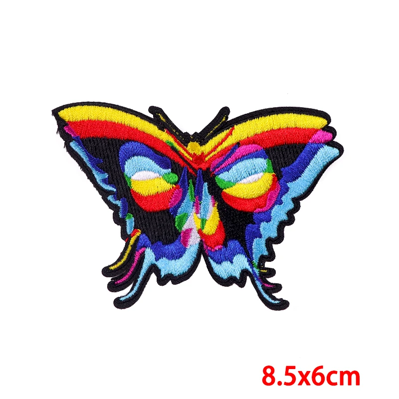 Punk/Hippie Decoration Iron On Patches For Clothing Thermoadhesive Patches Embroidery/Fusible Patch Punk Butterfly Patch