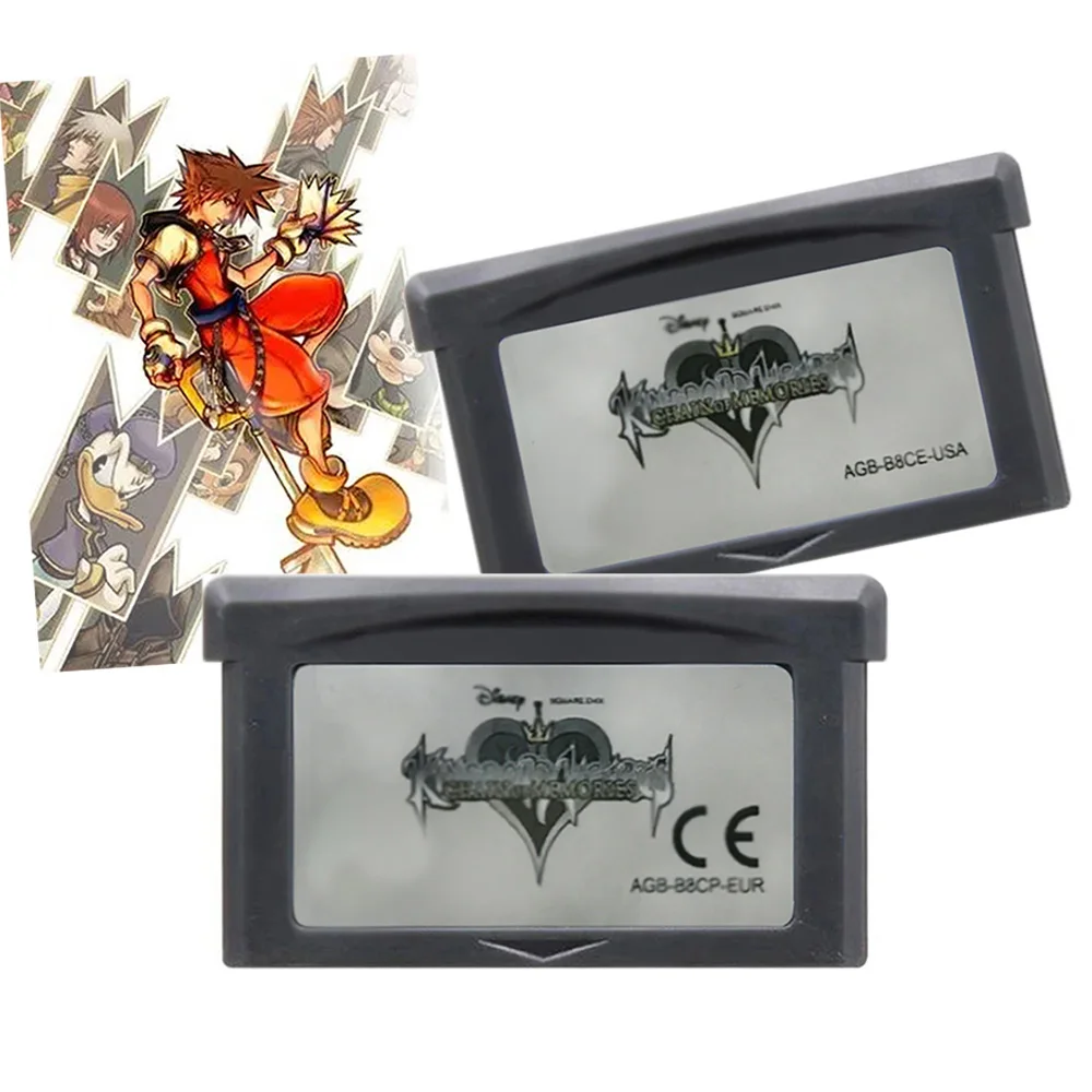 32bit Kingdom Hearts Chain of Memories Cartridge Card for Game Boy Advance GBA SP GBM NDS DS Lite NDSL Console English