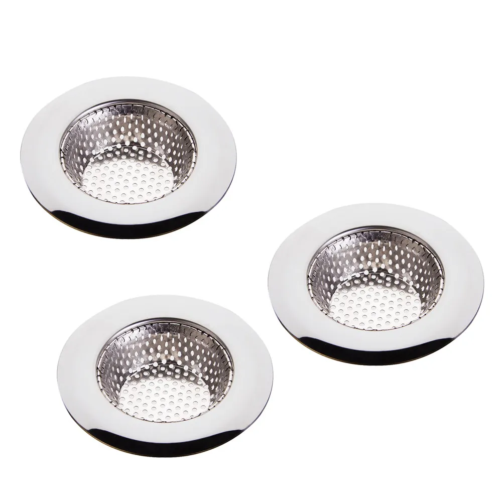 

3Pcs Stainless Steel Sink Drain Cover Durable Sewer Filter Stopper Bathroom Kitchen Laundry Strainer Block Hair Stop Clog