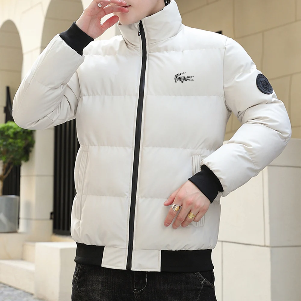 New 2024 Winter Thick Men Warm Zip Up Parka Jackets Casual Men\'s Outwear Coats Male Windbreak Cotton Padded Down Zipper Jacket