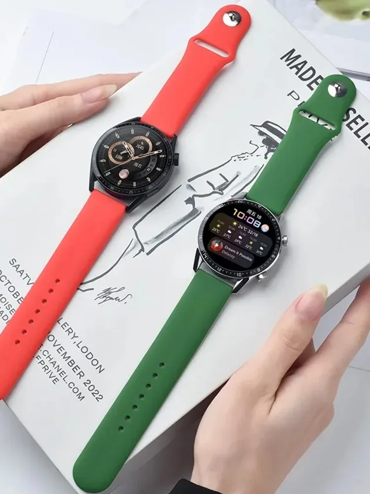 Silicone strap For Samsung Galaxy watch 6/5/5 pro/4/Classic/Active 2/Gear S3 20mm 22mm sport bracelet Galaxy watch 7 Huawei GT 4 image 2