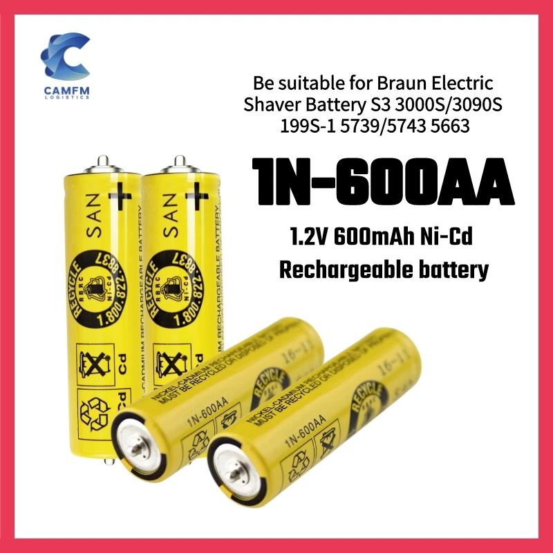 

SAN 1N-600AA for Braun Electric Shaver Battery S3 3000S/3090S 199S-1 5739/5743 5663 1.2V Ni-Cd Rechargeable Battery