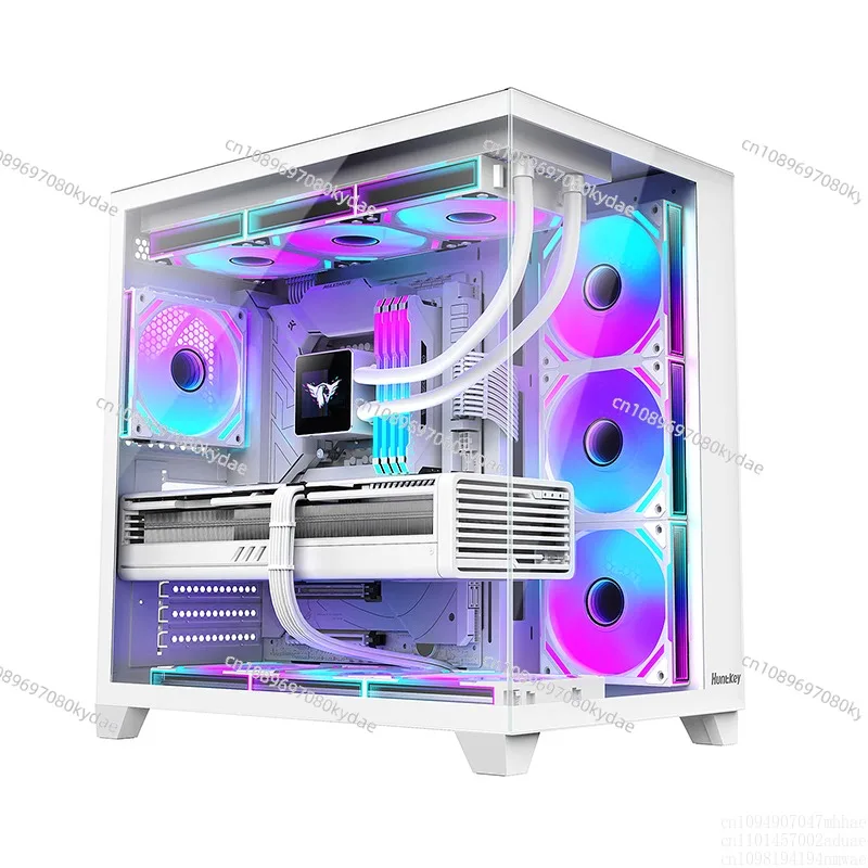 Desktop Chassis S966 Blizzard MAX Panoramic Sea View Case ATX Double-sided Tempered Glass White 360 Water Cooling