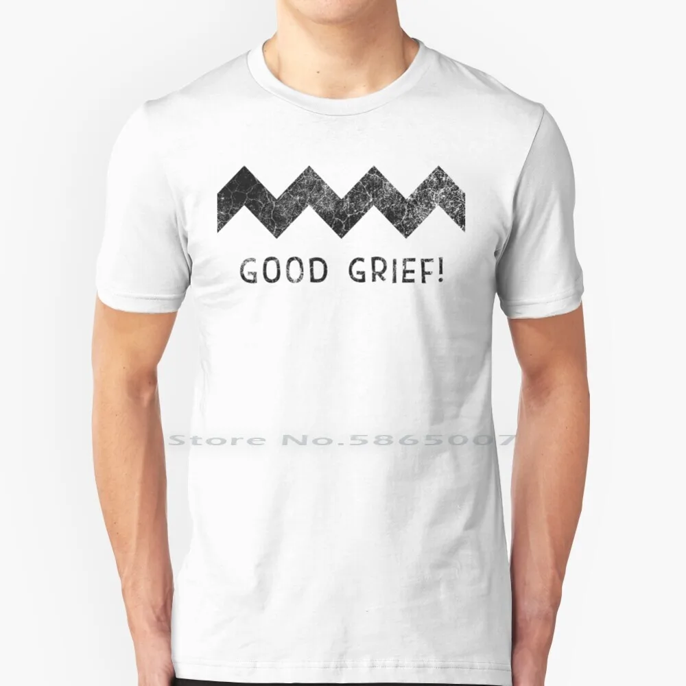 Good Grief 100% Cotton T Shirt Good Grief Chuck Halloween Christmas Costume Linus Lovable Loser Anxiety Self Confidence