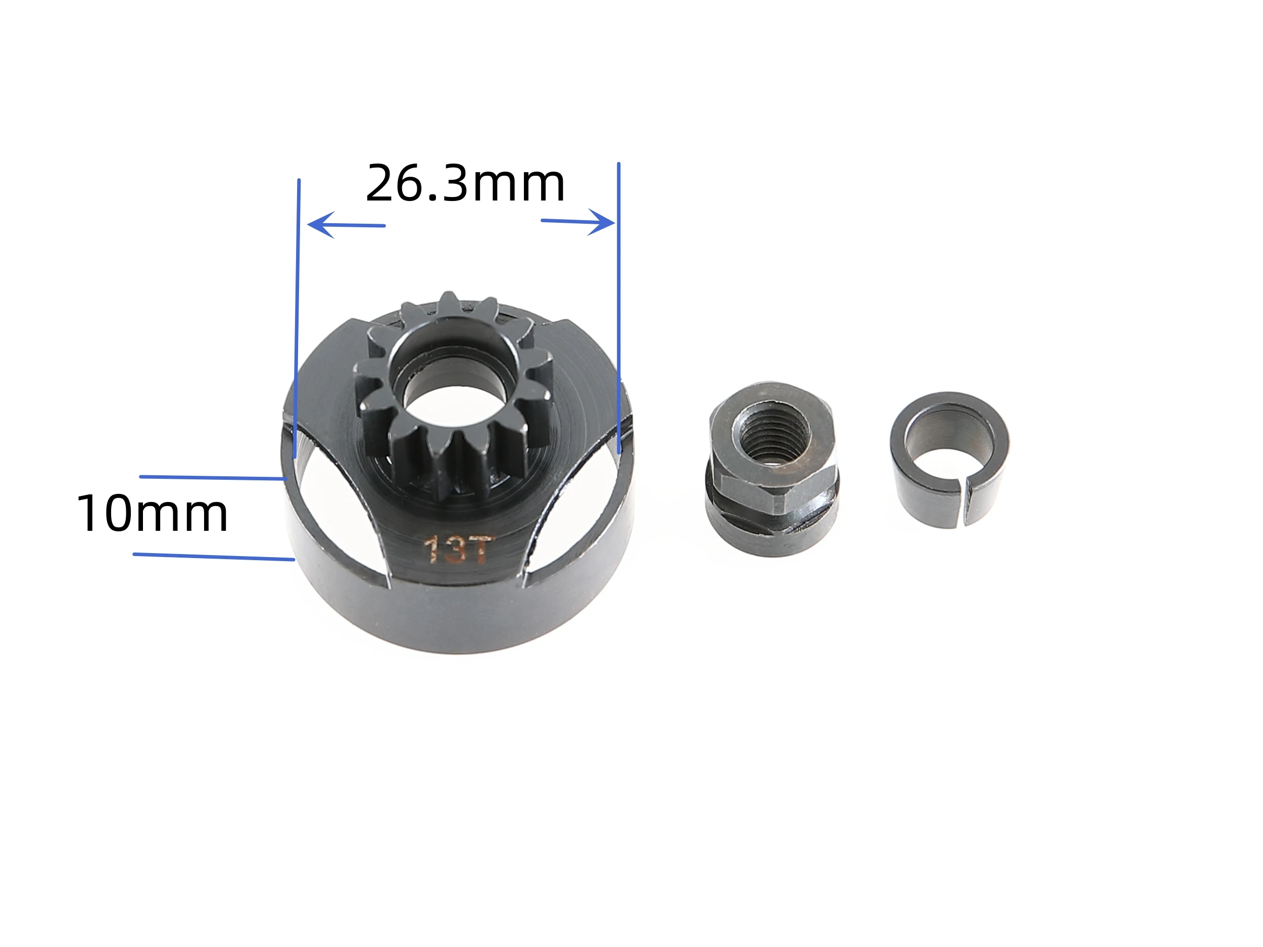 GTB Steel RC Car Mugen MBX Leichtgewicht-Kupplungsglocke mit Motorzahnrad 13T Ersatzteil – Detail 1