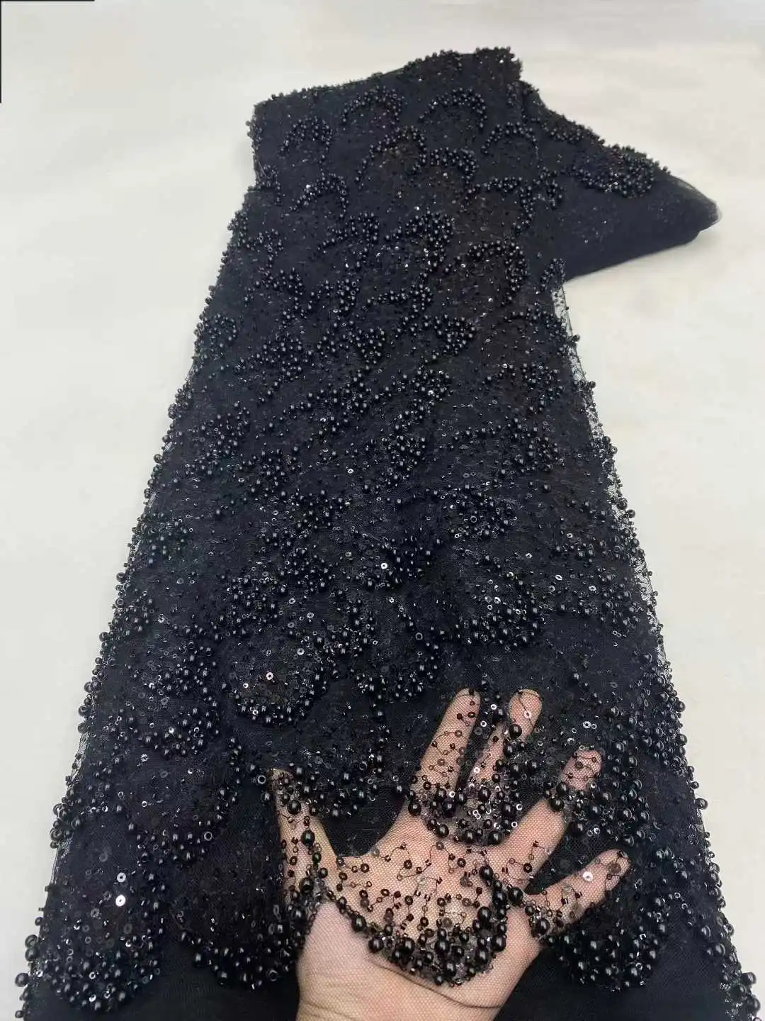 

Новые тканевые платья с бисером и блестками 2025 года для вечеринок, вышивка, сетчатое кружево, ткань высокого качества, африканские свадебные платья для женщин