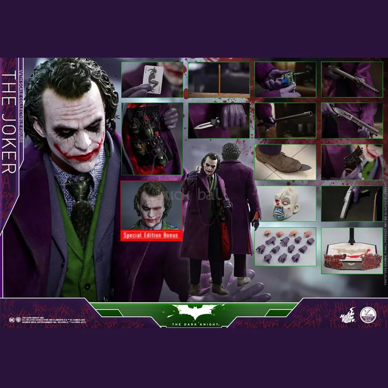 1/6 The Joker Action Figure Original Hot Toys Joker Anime Figures Ht Qs010 Statue Double Head Carving Deluxe Edition Toy Gifts