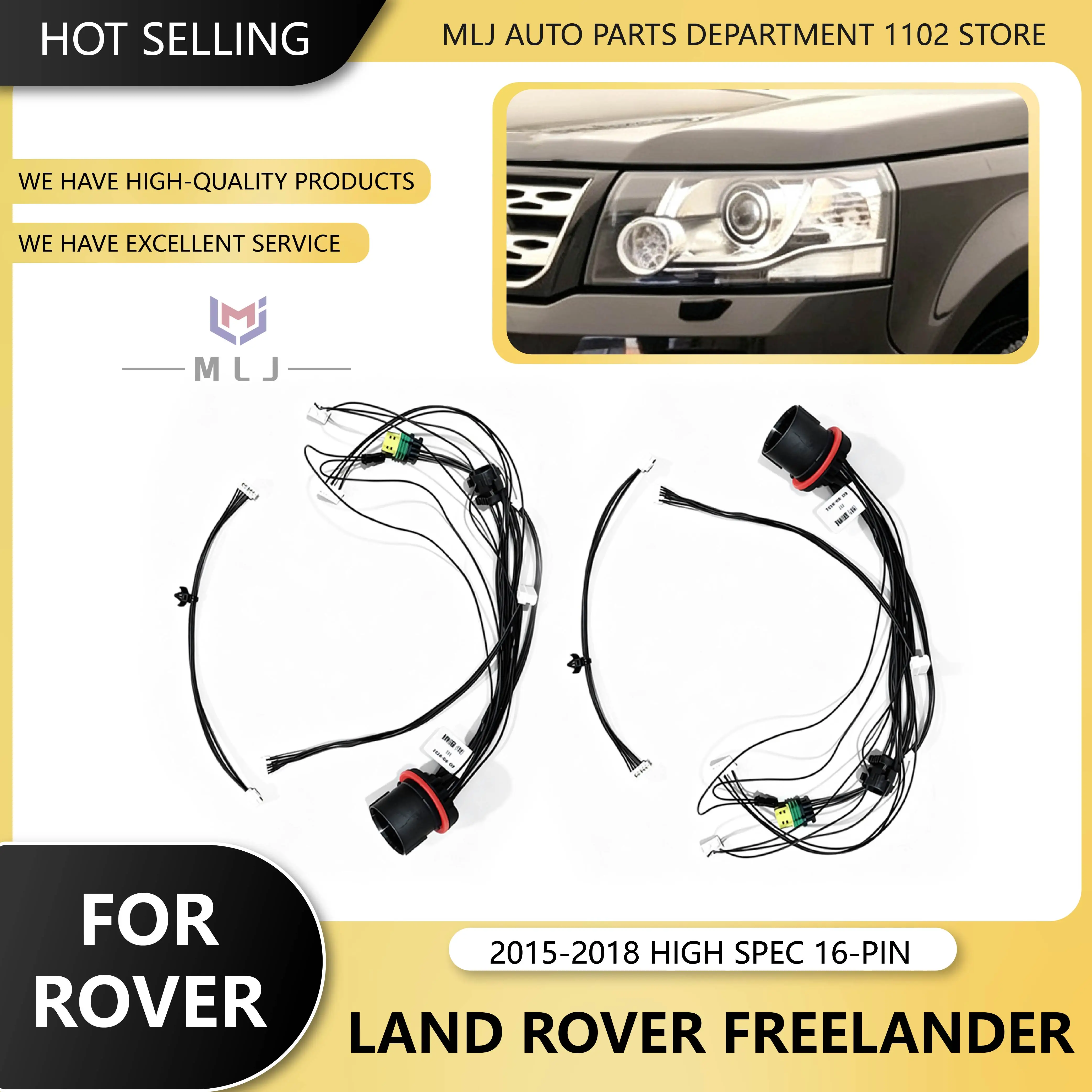 High Spec 16 Pins For Land Rover Discovery Freelander 2015-2018 DRL Assembly Xenon Headlight Wire Internal Light Wiring Harness