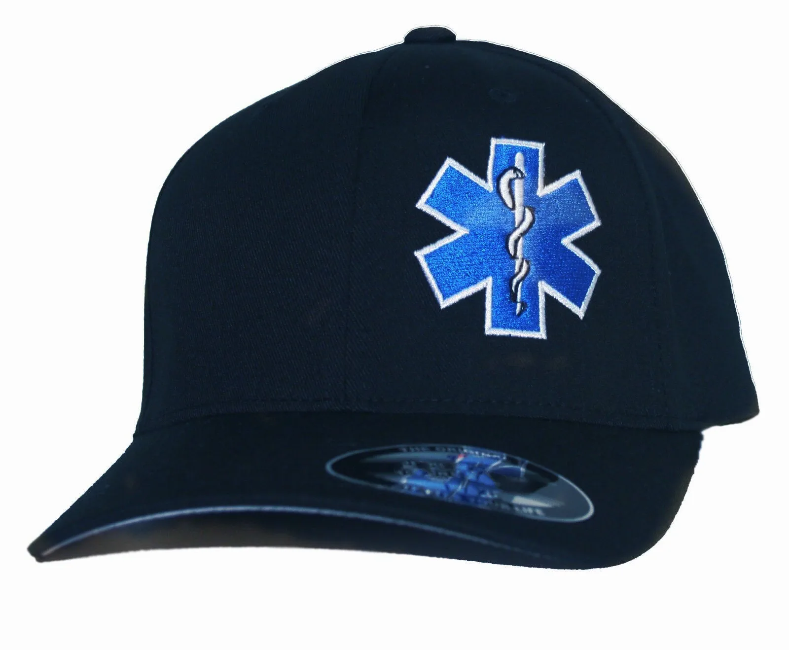 Printed EMT Star of Life Fitted Hat Paramedic Cross EMS Fire Rescue