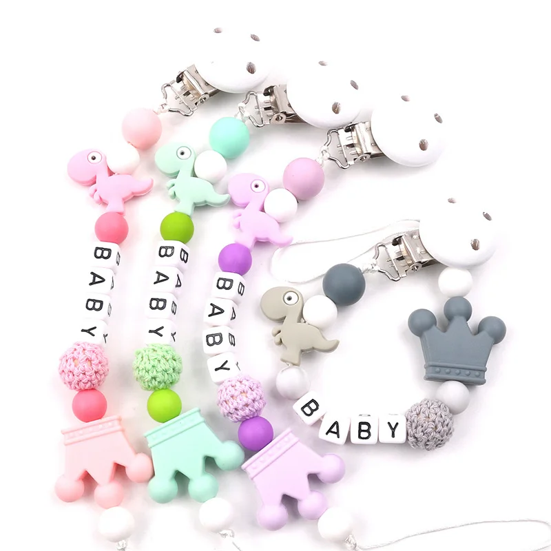 Popular Silicone Personalized Baby Pacifier Clip Baby Name Custom Pacifier Clip Can Be Named Pacifier Chain Baby Supplies