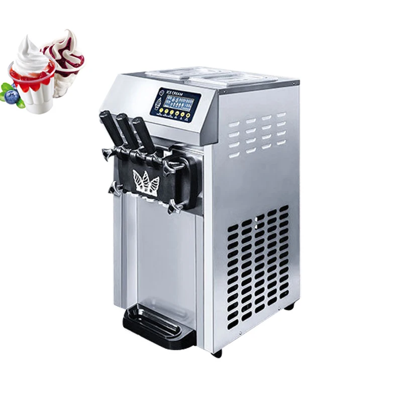 

Three Flavor Soft Ice Cream Machine Soft Serve Ice Cream Making Machine Factory Price with LCD Display