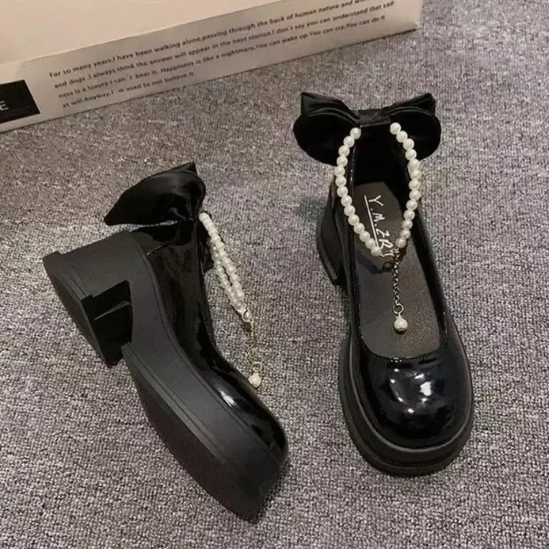 

Women's Shoes Fashion Mary Jane Shoes Luxury Pearl Buckles Lolita Shoe 2025New French Pumps Casual Banquet Dress Shoes for Women