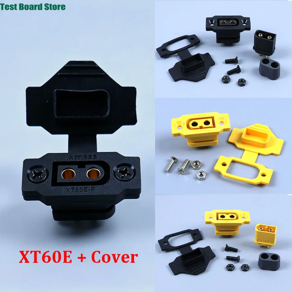 XT60E-F.B Model Airplane Battery Gold-plated 30A High Current Female Plug Mountable XT60 Connector Black / Yellow