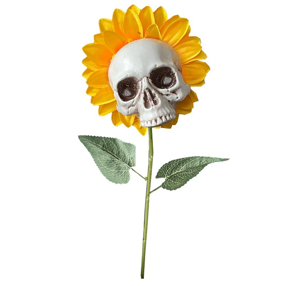 Halloween Skull Sunflower Decoration Halloween for Indoor Outdoor Garden Patio Lawn Yard Lawn Terrace Ornaments