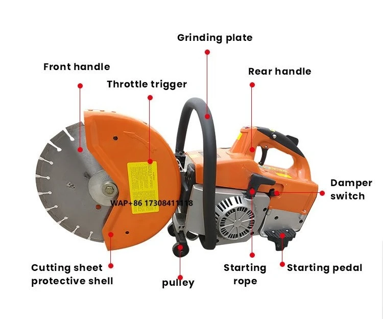 Concrete Road Cutting Machine  Asphalt Handheld Engine Concrete Saw Cutter