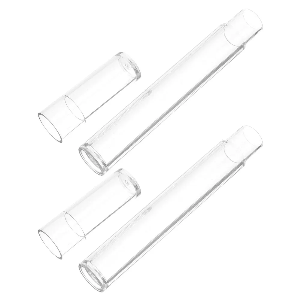 

2pcs Clear Plastic Storage Containers Tube Shaped Portable Tweezer Holder Case Ideal For Eyelash Tweezers Beads Small Items