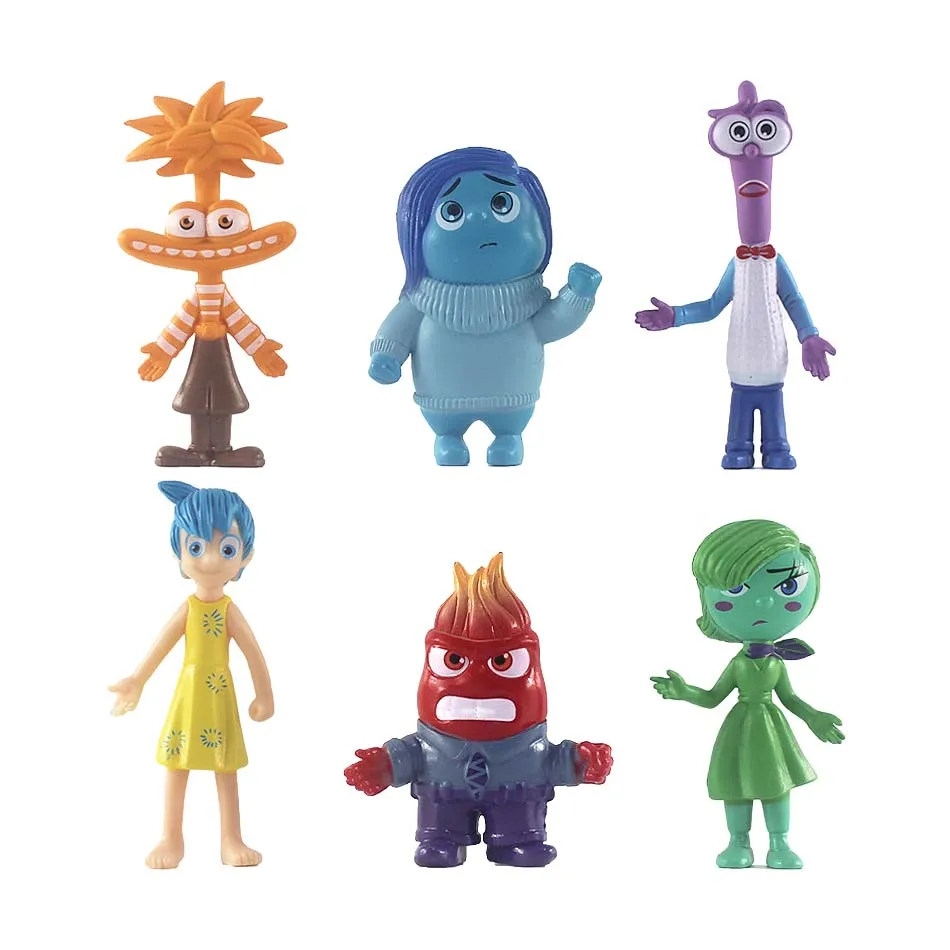 5/6 pcs Inside Out 2 Figure Disney Anime Joy Sadness Angry Figure Fear Disgust Kit Collection Model Toy Kids Gifts In Stock