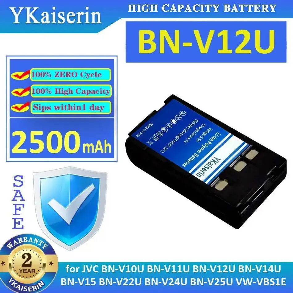 

Camcorder Battery 2500Mah For Jvc BN-V10U BN-V11U BN-V12U BN-V14U BN-V15 BN-V22U BN-V24U BN-V25U VW-VBS1E