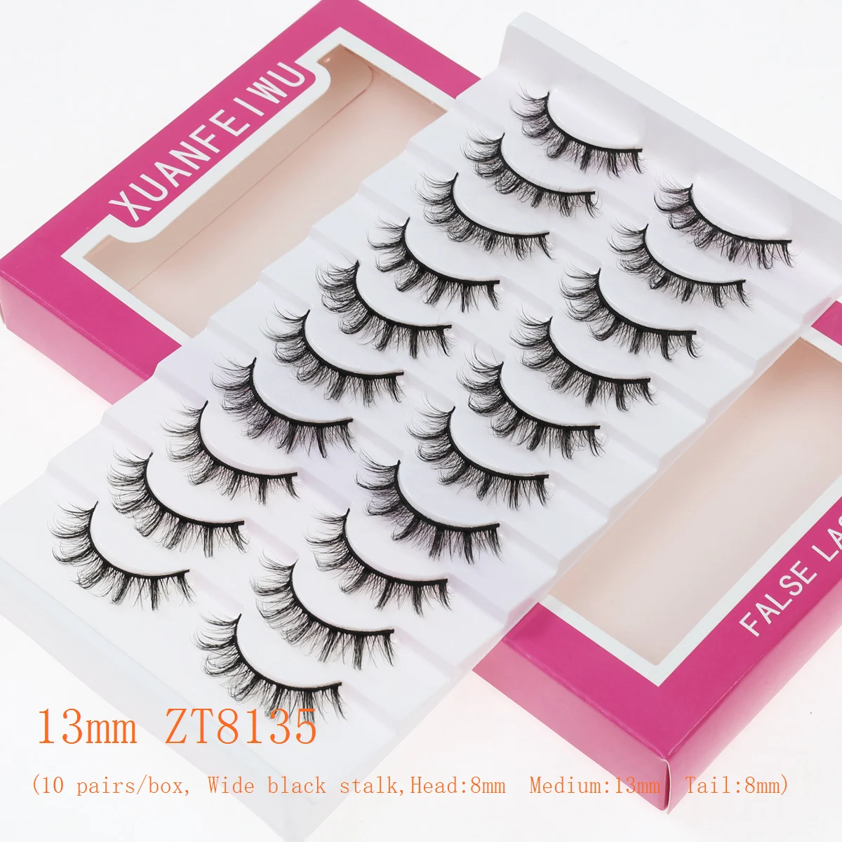 Xuanfeiwu Natural Realistic Fluffy Anime Eyelashes, One-Piece Party Light Makeup Easy-To-Apply Hard Stem False Eyelashes for Daily Work DIY Self-Grafting Eyelashes