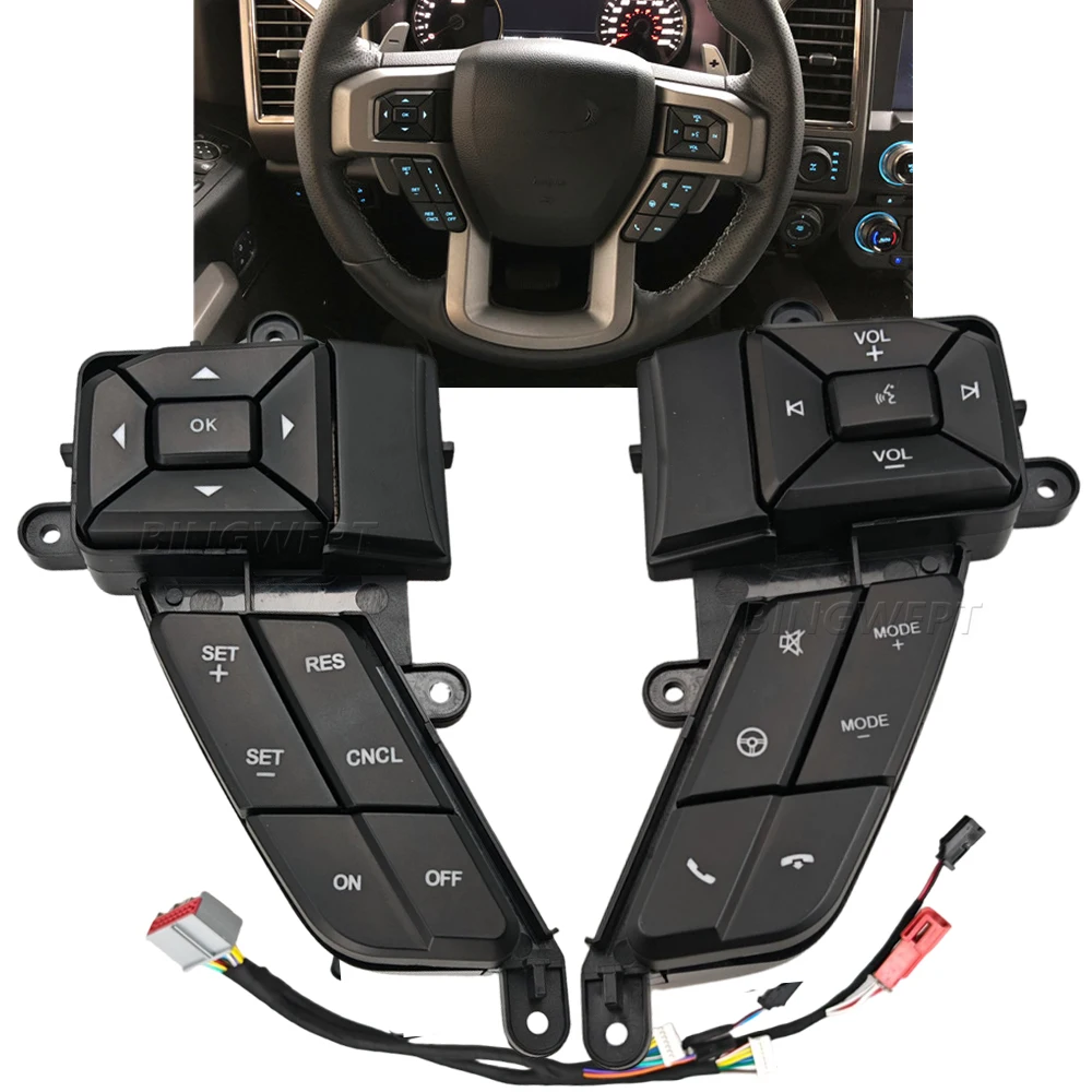 

NEW For Ford F-150 2015-2018 F-250 F-350 Super Duty 2015-2019 Cruise Control Switch Steering Wheel Multimedia Audio Button