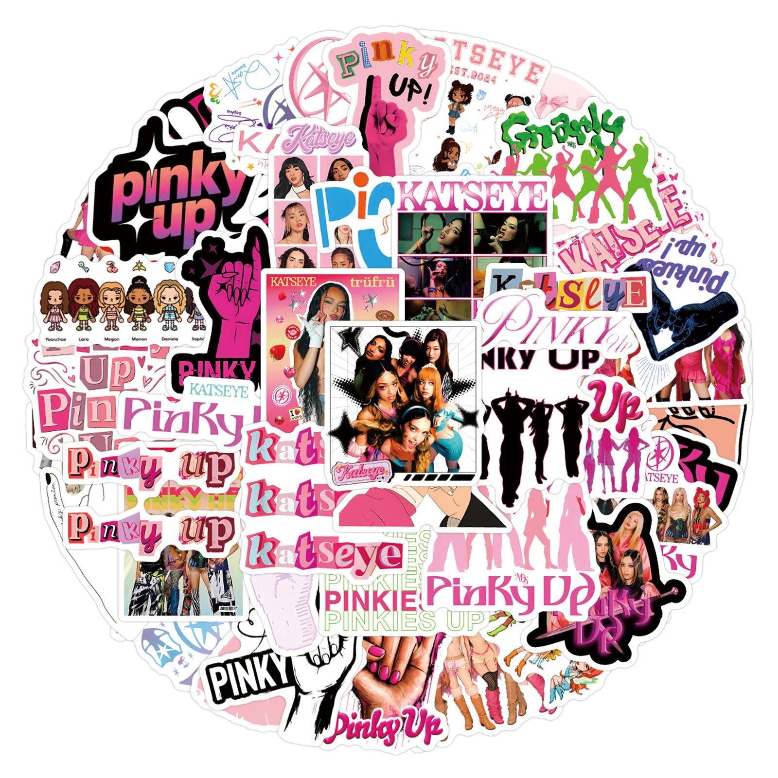 50 Stück KATSEYE Girl Group PINKY UP Dekorative Wasserfeste Aufkleber