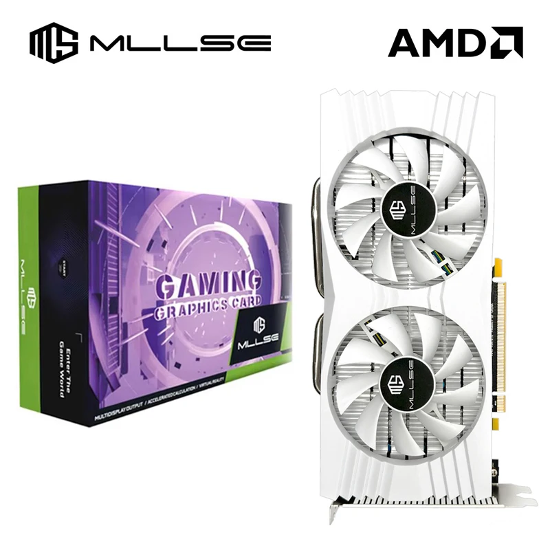 Mllse-デスクトップゲーマー用グラフィックスカード,amd radeon,rx580,2048sp,8GB,gddr5,256ビット,pcie 3.0x16, 8ピンGPU