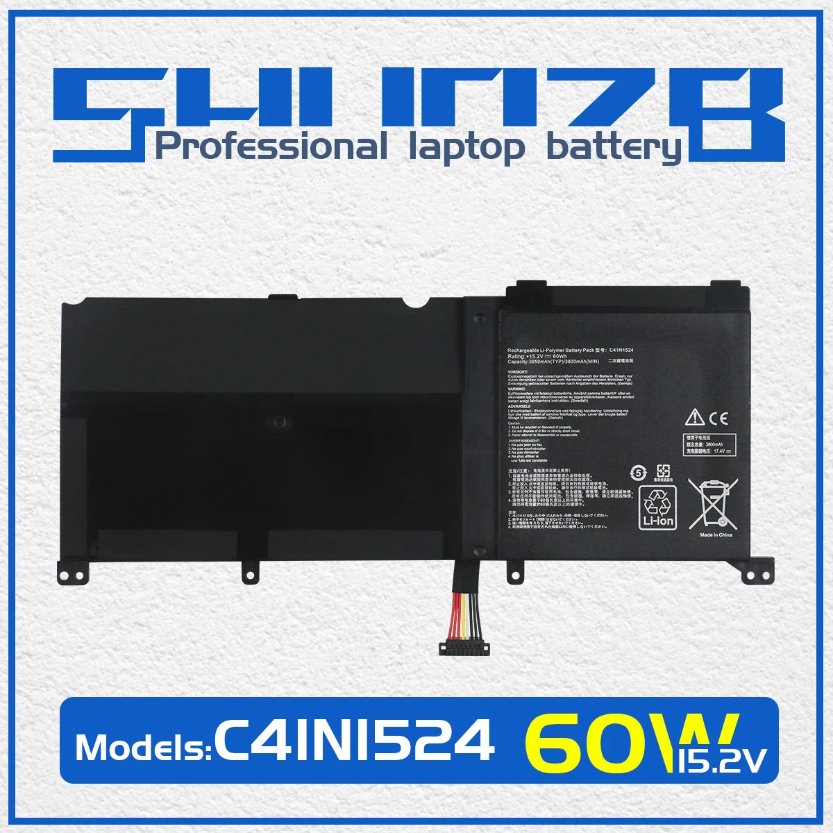 NEW C41N1524 Laptop Battery For ASUS Zenbook Pro UX501VW UX501JW G501VW N501JW N501VW N501VW-2B N501JW-1A N501JW-2B Series 60WH