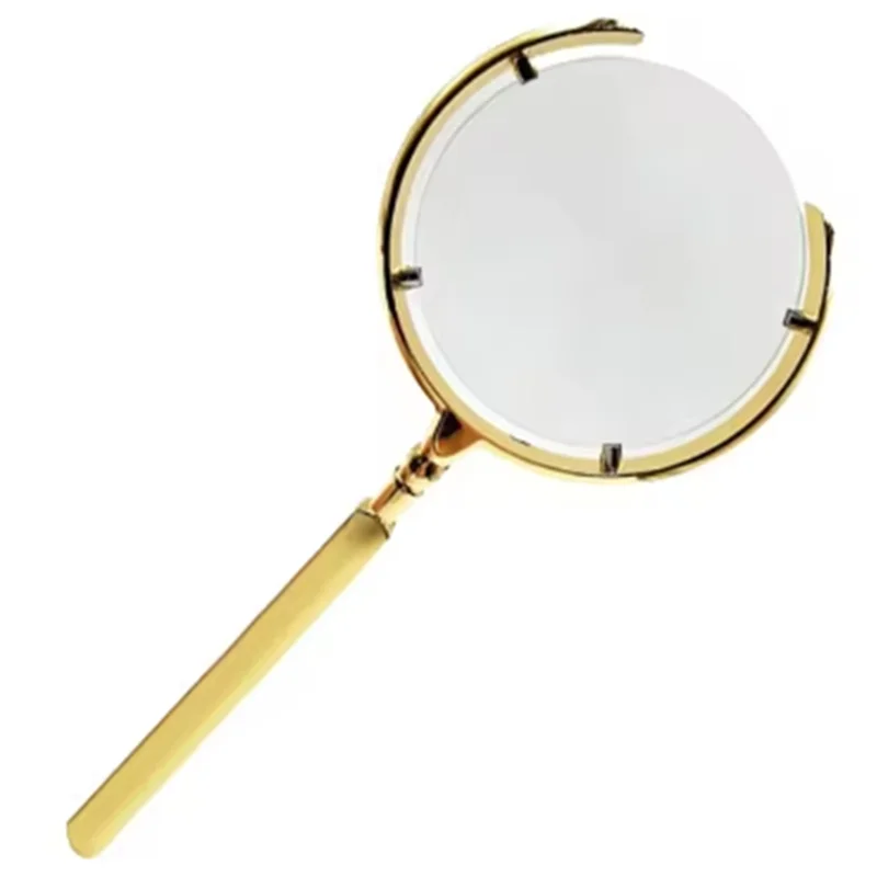 Glass 6X Lens Opening Metal Frame Loupe For Inspection Jewelry Stamp Reading Magnifier