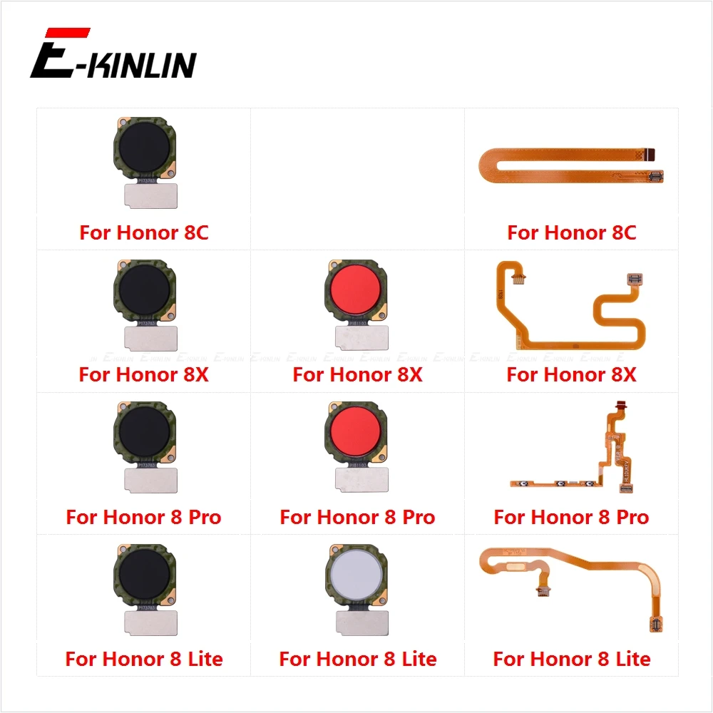 Fingerprint Scanner Touch Sensor ID Connection Return Connector Home Button Key Flex Cable For HuaWei Honor 8X 8C 8 Pro Lite