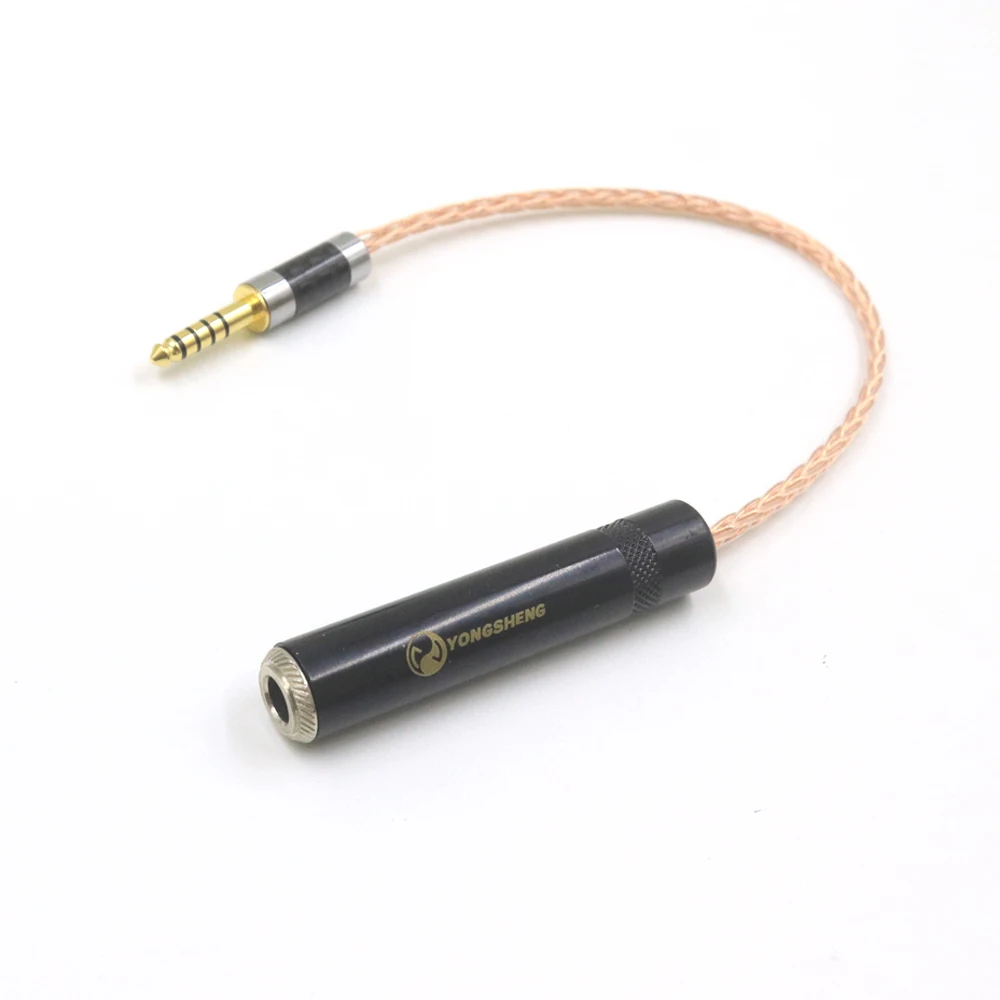 

8 Core Single Crystal Copper 4.4mm Balanced Male to 6.35mm TRS 3pole Female Audio Adapter 4.4 to 6.5 Connector Upgrade Cable