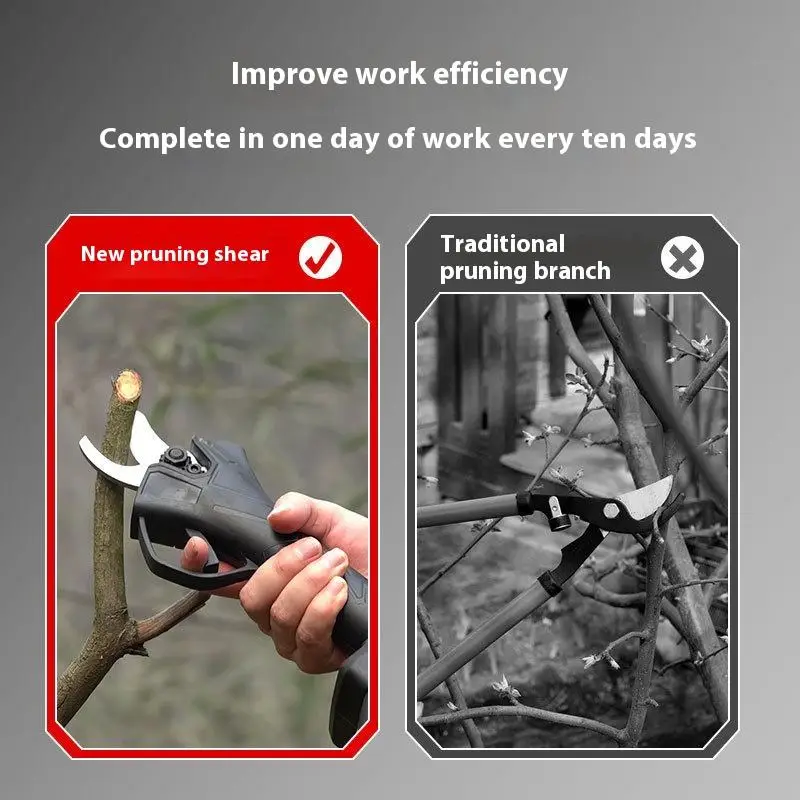 무선 전동 정원 전지가위 과일나무 가지 전지가위 두꺼운 가지용 야외 전동 가위 배터리 전원