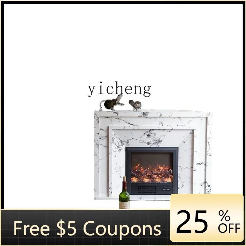 

YFY marble! Simulation intelligent fireplace side cabinet atmosphere home decoration accessories