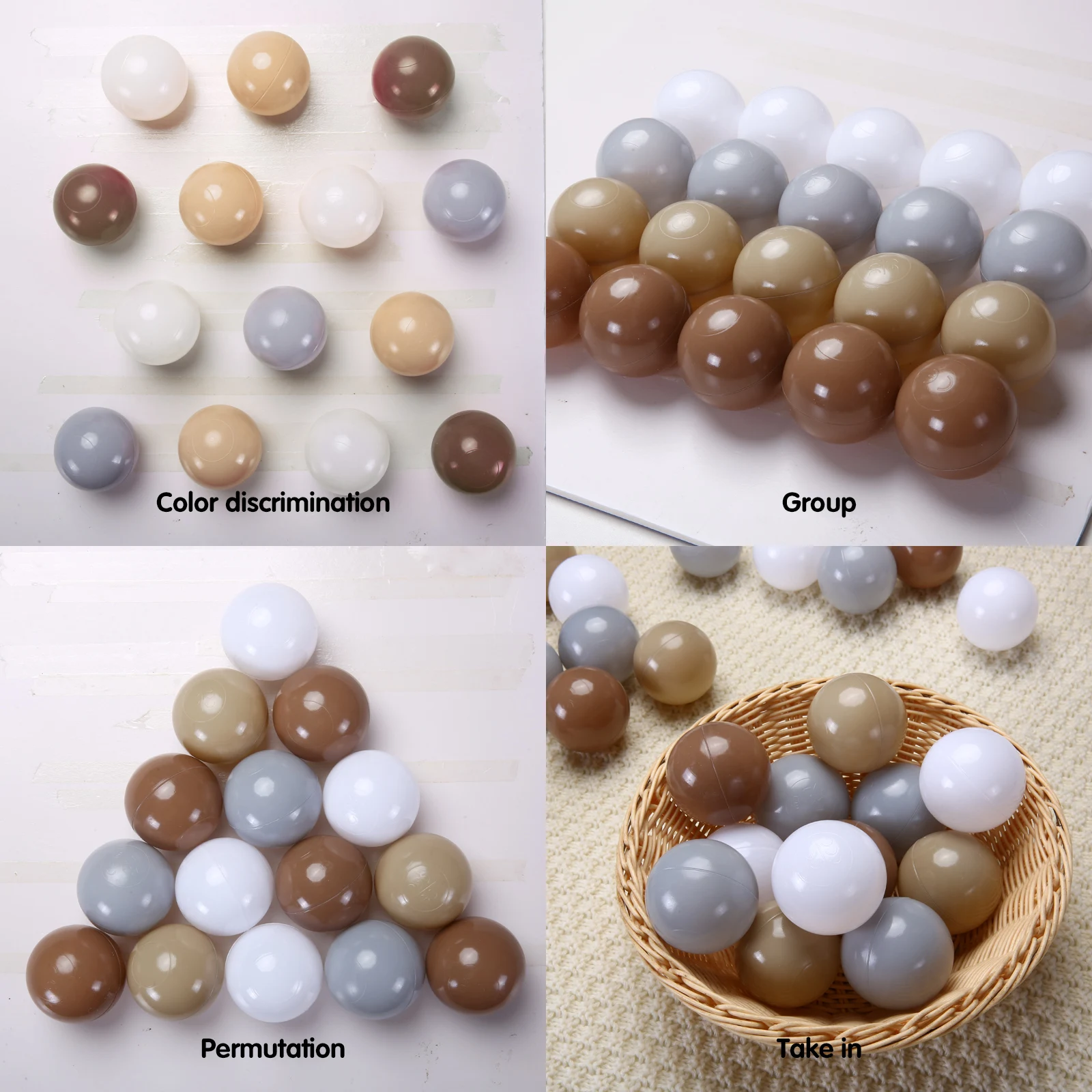 5,5 cm 100 pièces boule souple Non toxique gratuite avec sac en filet pour enfants fosse à balles et jouet d'eau de piscine