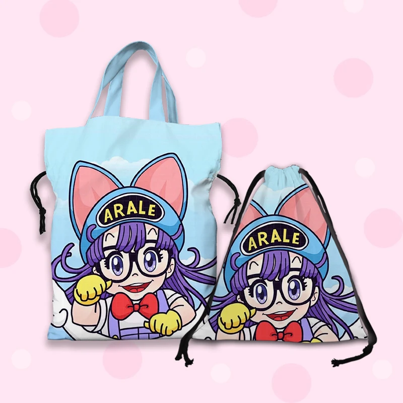 IVYYE Arale Fashion Customized Lunch Bags Cartoon Handbag Drawstring Storage bag Portable Unisex Gift