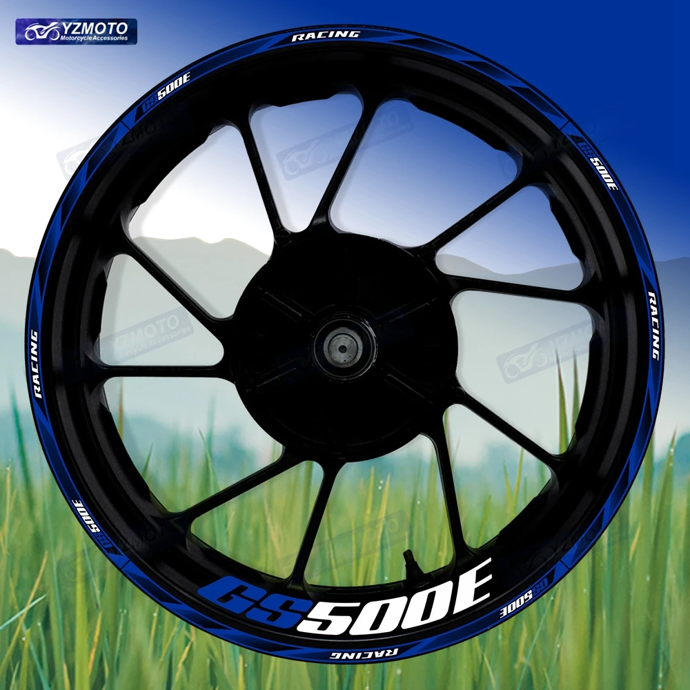

For GS500E GS 500 E Motorcycle 17 Inch Front Rear Wheel Sticker Decal Waterproof Reflective Decorative Hub Stripe Rim Stickers