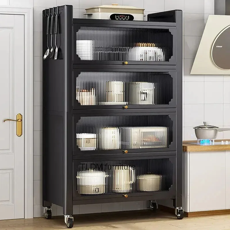 

Modern Metal Kitchen Cabinets Kitchen Furniture Multi-layer Storage Cabinet Floor Racks Multi-functional Tableware Cabinet U