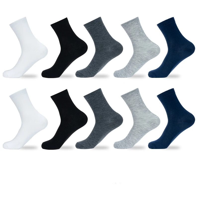 10 Pairs/Lot Men\'s Cotton Socks New Style Black Business Men Socks Breathable Summer Winter for Male Sock Plus Size High Quality