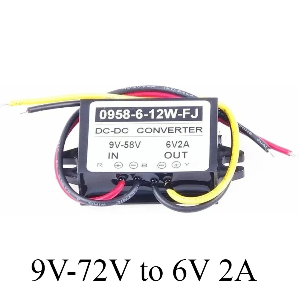 DC 12V 24V 36V 48V 9V-72V to 6V 2A 3A 5A Step Down Converter Waterproof Power Adapters Buck Voltage Regulator Car Power