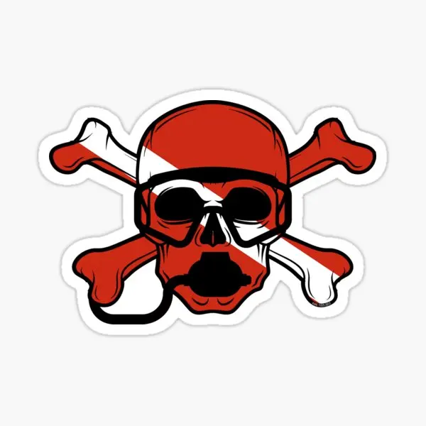 Scuba Diving Diver Flag Skull Sticker Motorcycle Car Accessories Camper Laptop Wall Room Truck Window Bicycle Glass Helmet Decal