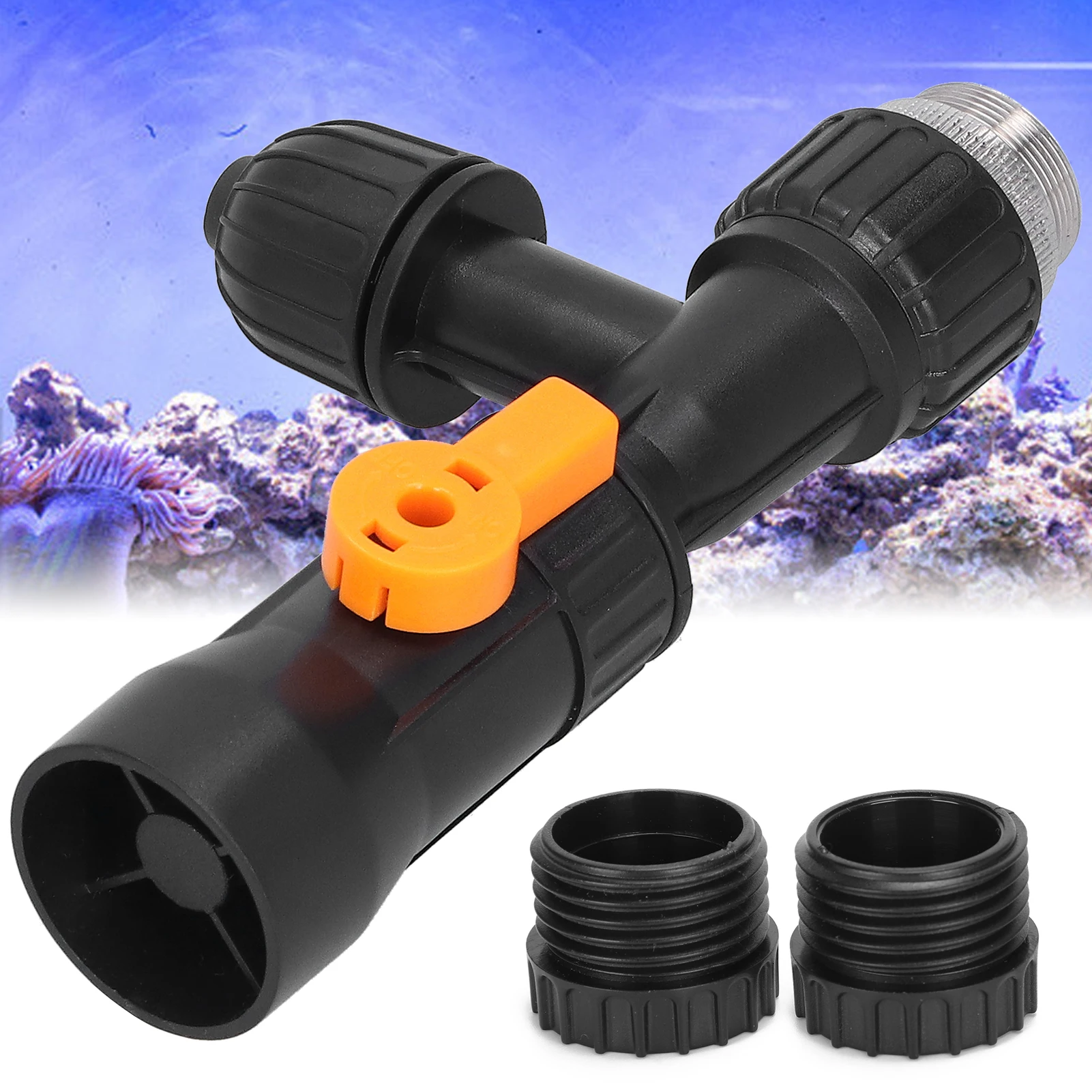 Aquarium Fish Tank Water Changer Replacement Faucet Nozzles Pump with 2 Faucet Adapters