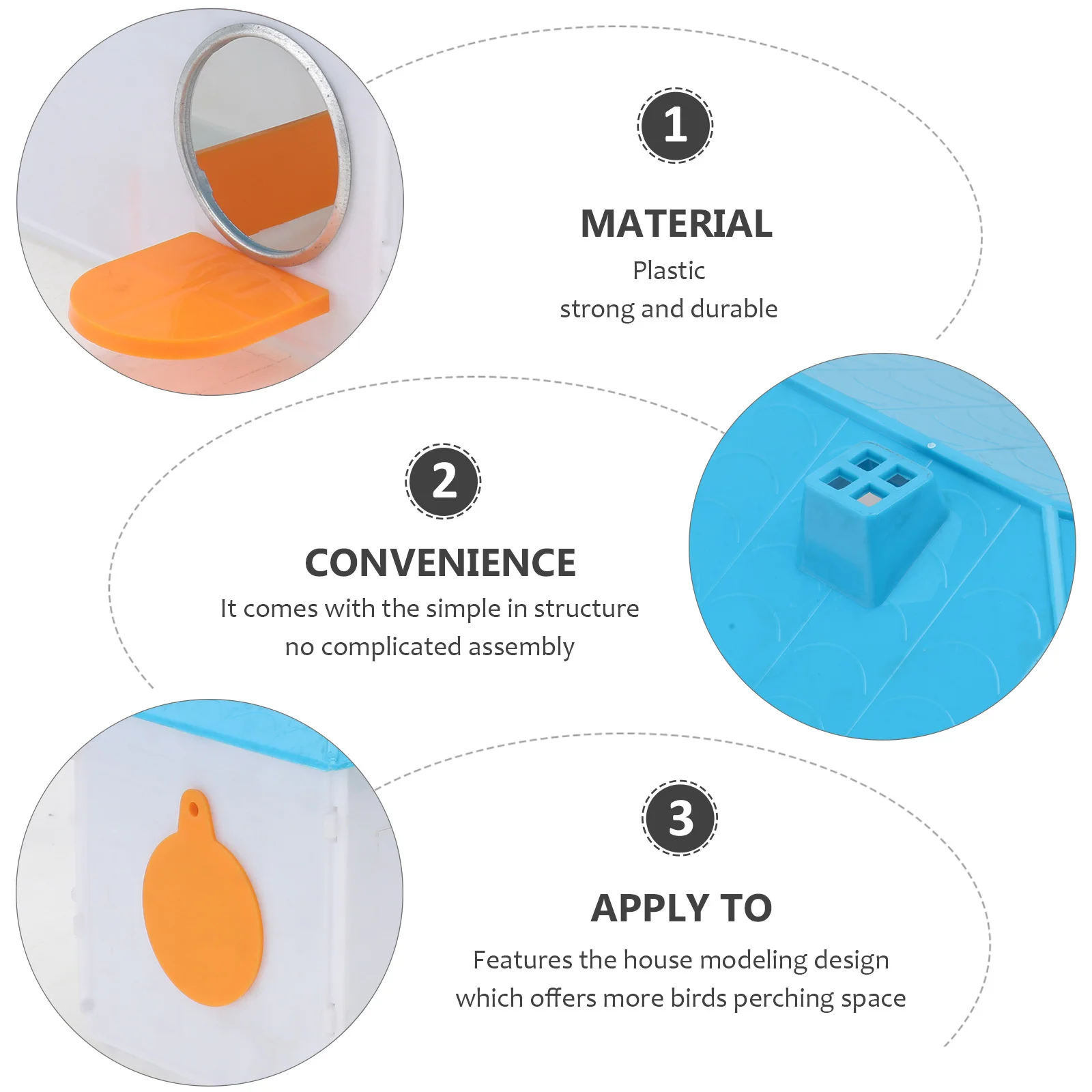 

1Pcs Comfortable Bird Nest Plastic Pet House Durable Design Simple Assembly Outdoor Indoor Suitable Small Birds Dreamy Home