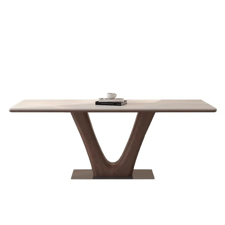 

Dining table household small apartment Italian minimalist light luxury medium and ancient style full support eating