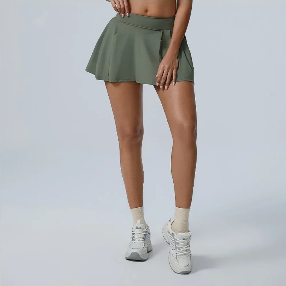 

High Waist Sports Short Skirt Lined Shorts Fitness Yoga Skirt Quick Dry Running Sport Skirts Tennis Skirt Golf Wear for Women