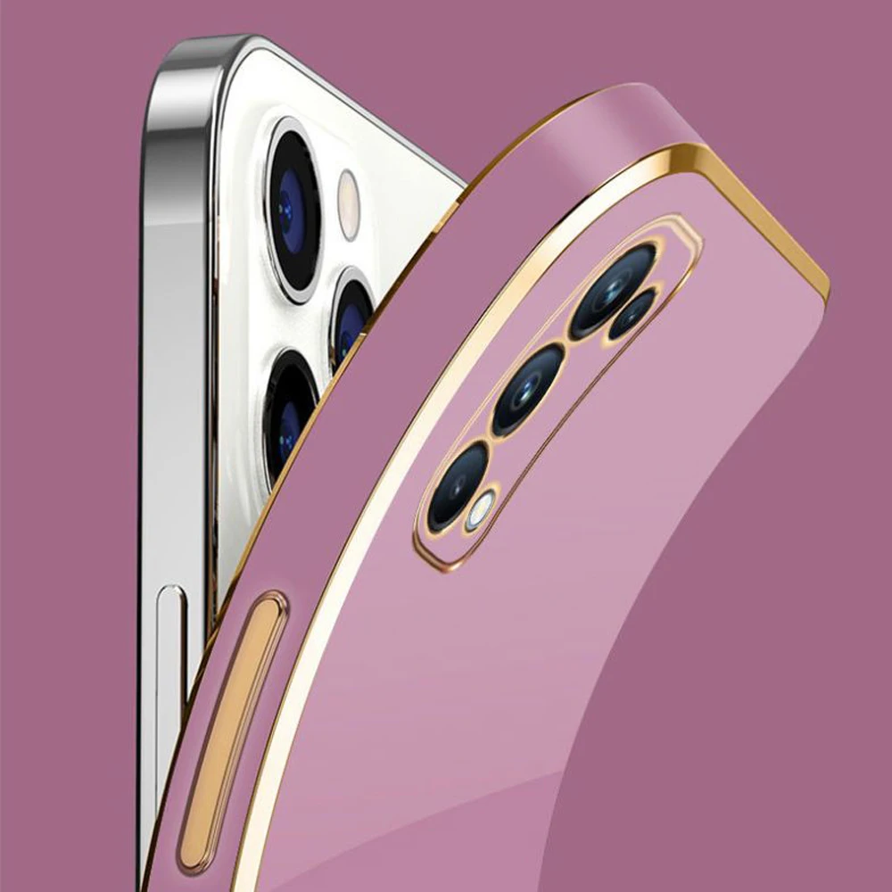 Realme 7 Realme7 5G 휴대폰 케이스용 고급 도금 충격 방지 실리콘 뒷면 커버