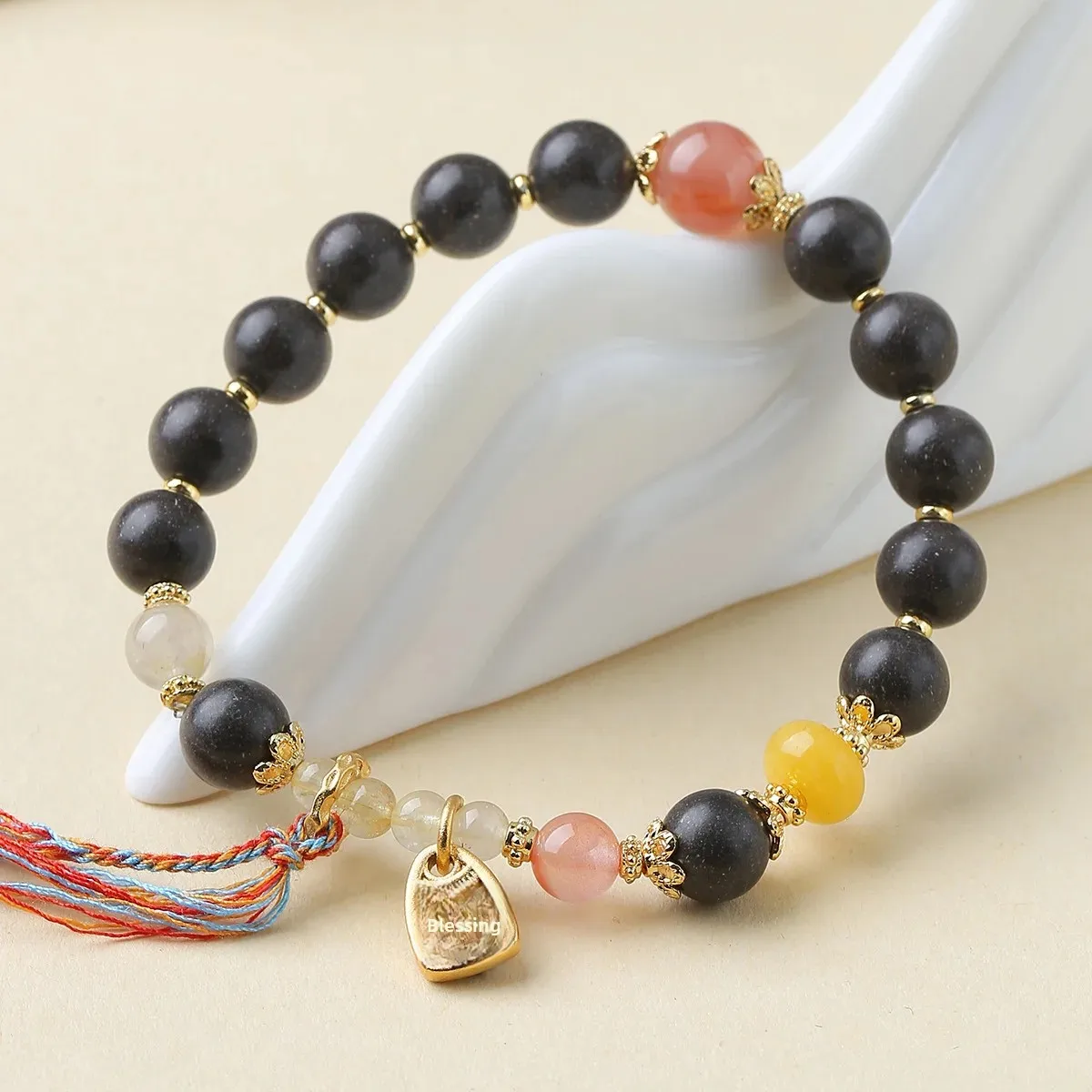 Chinese Trendy Medicine Fragrant Beads Handmade Traditional Chinese Medicine Bracelets Same-style Lucky Brand Tassel HandString
